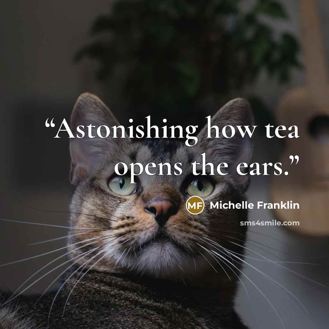 “Astonishing how tea opens the ears.” quote by Michelle Franklin