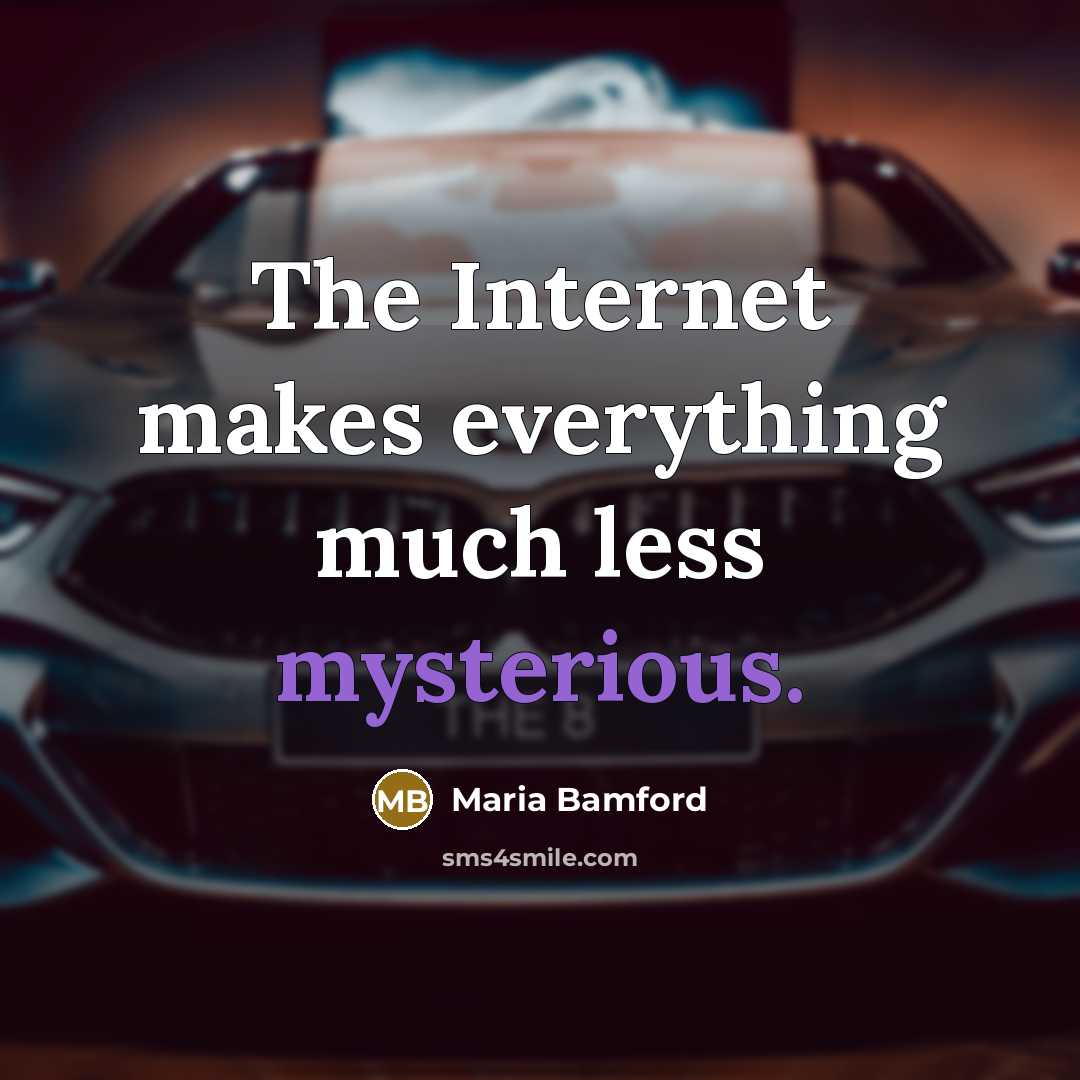 “The Internet makes everything much less mysterious.” quote by Maria Bamford