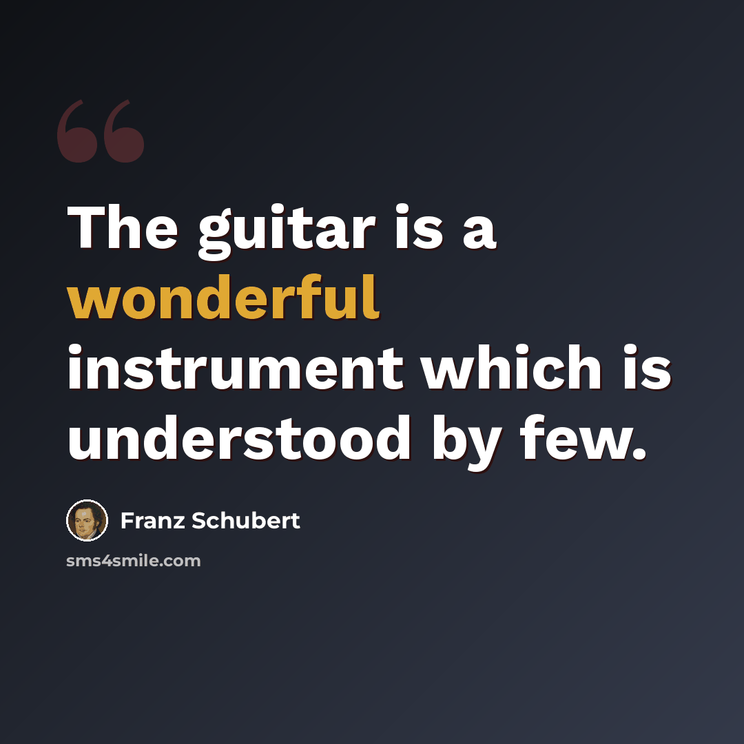 “The guitar is a wonderful instrument which is understood by few.” quote by Franz Schubert