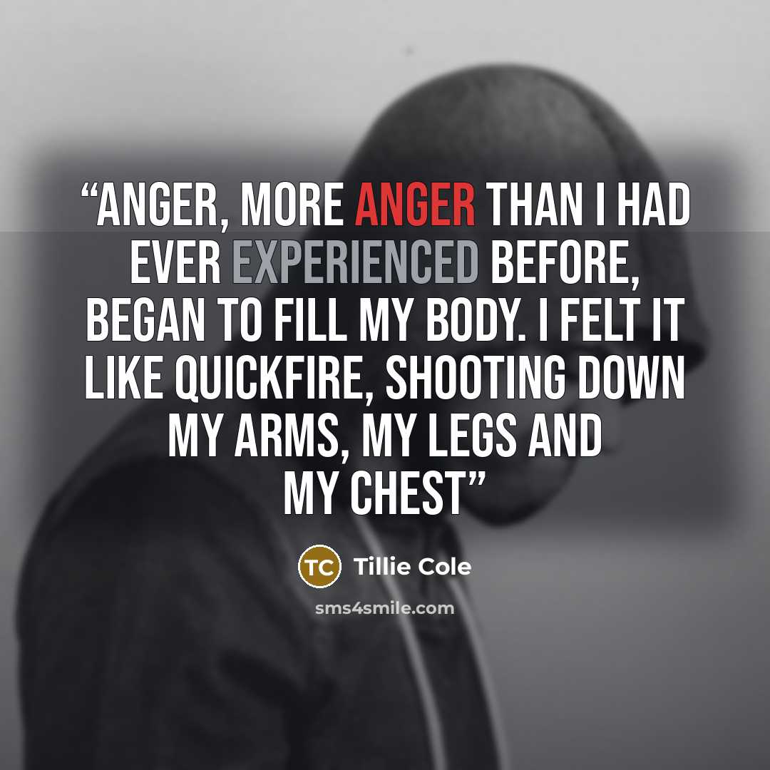 “Anger, more anger than I had ever experienced before, began to fill my body. I felt it like quickfire, shooting down my arms, my legs and my chest” quote by Tillie Cole