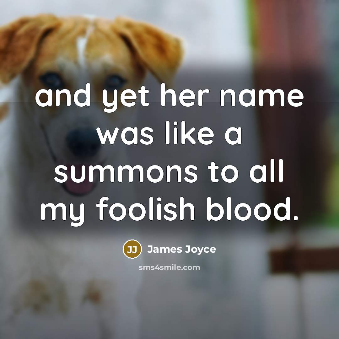 “and yet her name was like a summons to all my foolish blood.” quote by James Joyce