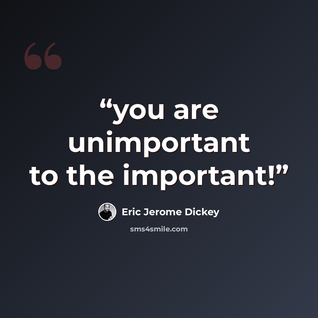 “you are unimportant to the important!” quote by Eric Jerome Dickey