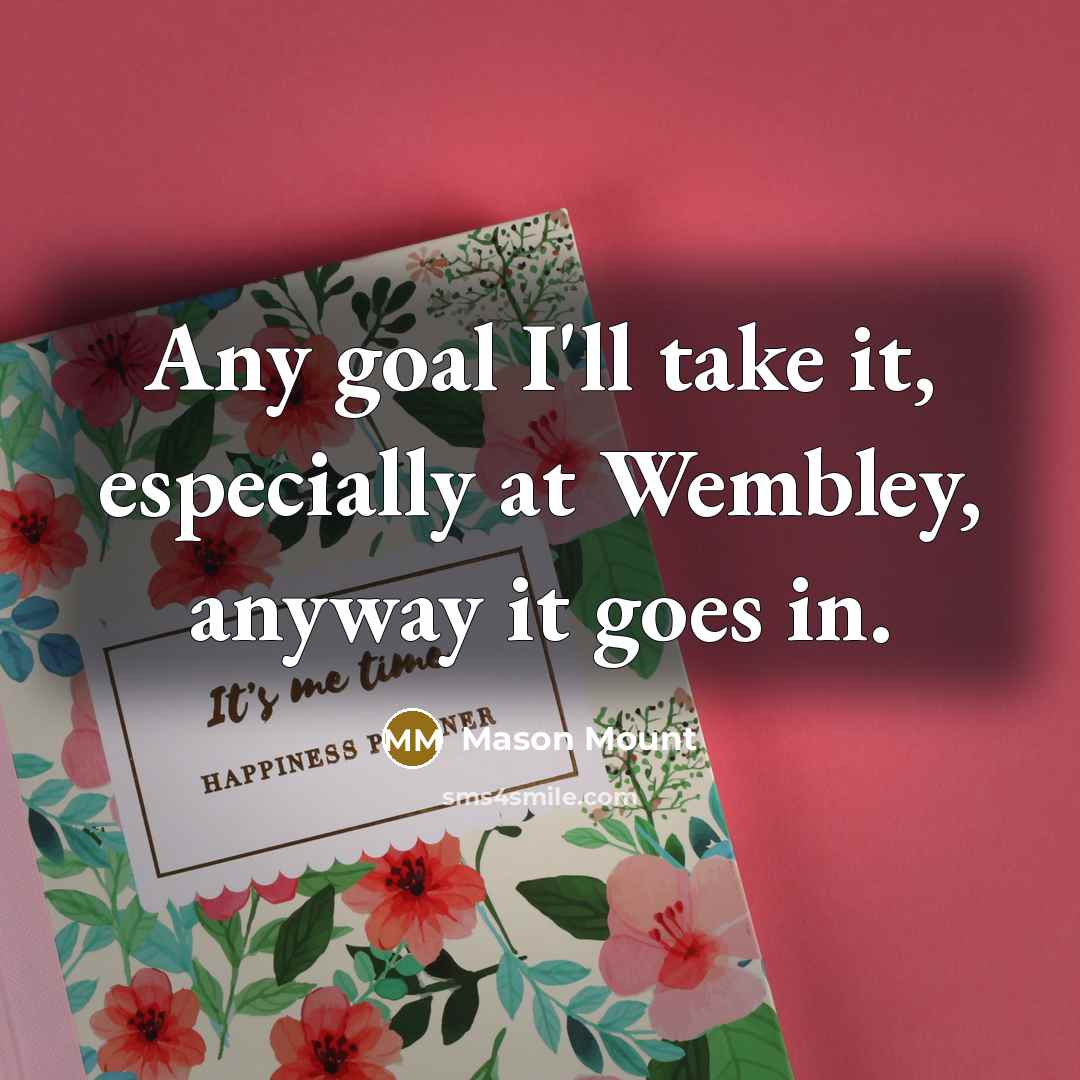 “Any goal I'll take it, especially at Wembley, anyway it goes in.” quote by Mason Mount