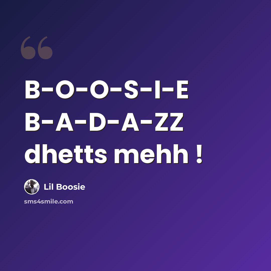 “B-O-O-S-I-E B-A-D-A-ZZ dhetts mehh !” quote by Lil Boosie