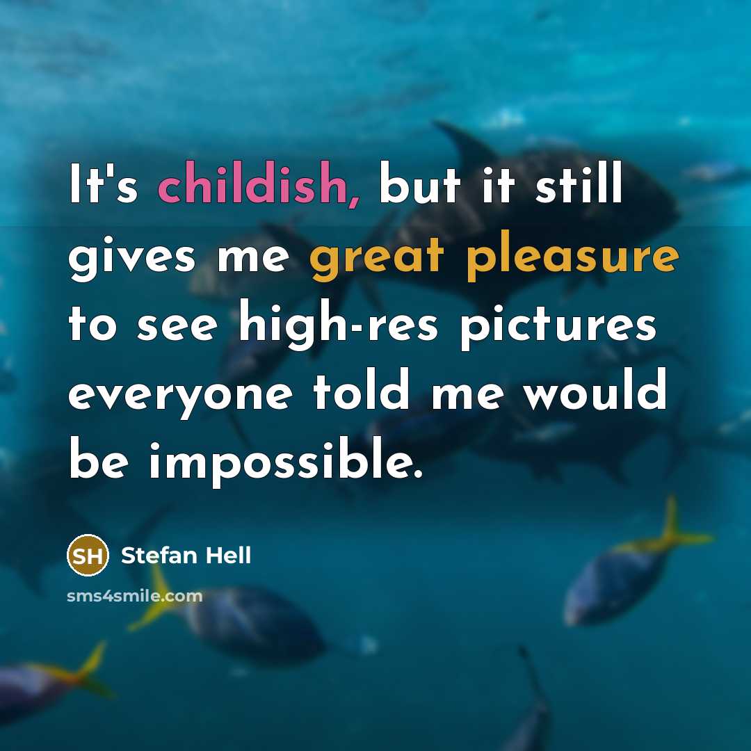 “It's childish, but it still gives me great pleasure to see high-res pictures everyone told me would be impossible.” quote by Stefan Hell