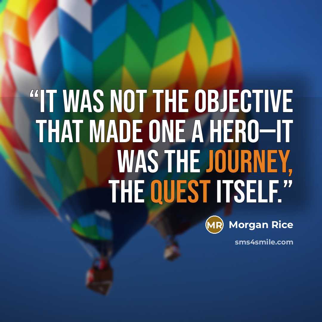 “it was not the objective that made one a hero—it was the journey, the quest itself.” quote by Morgan Rice