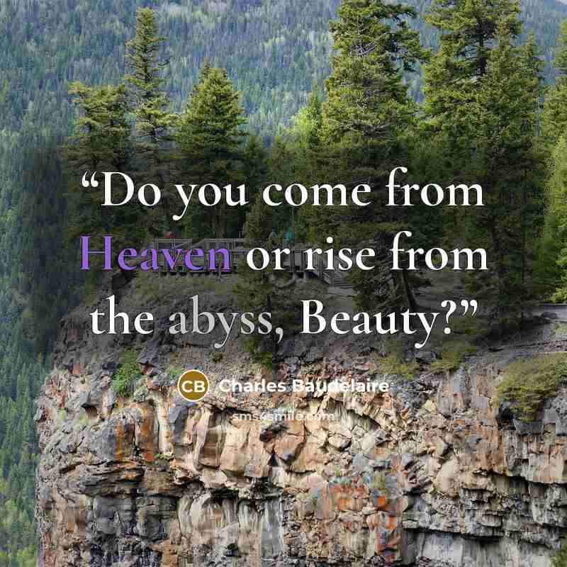 “Do you come from Heaven or rise from the abyss, Beauty?” quote by Charles Baudelaire