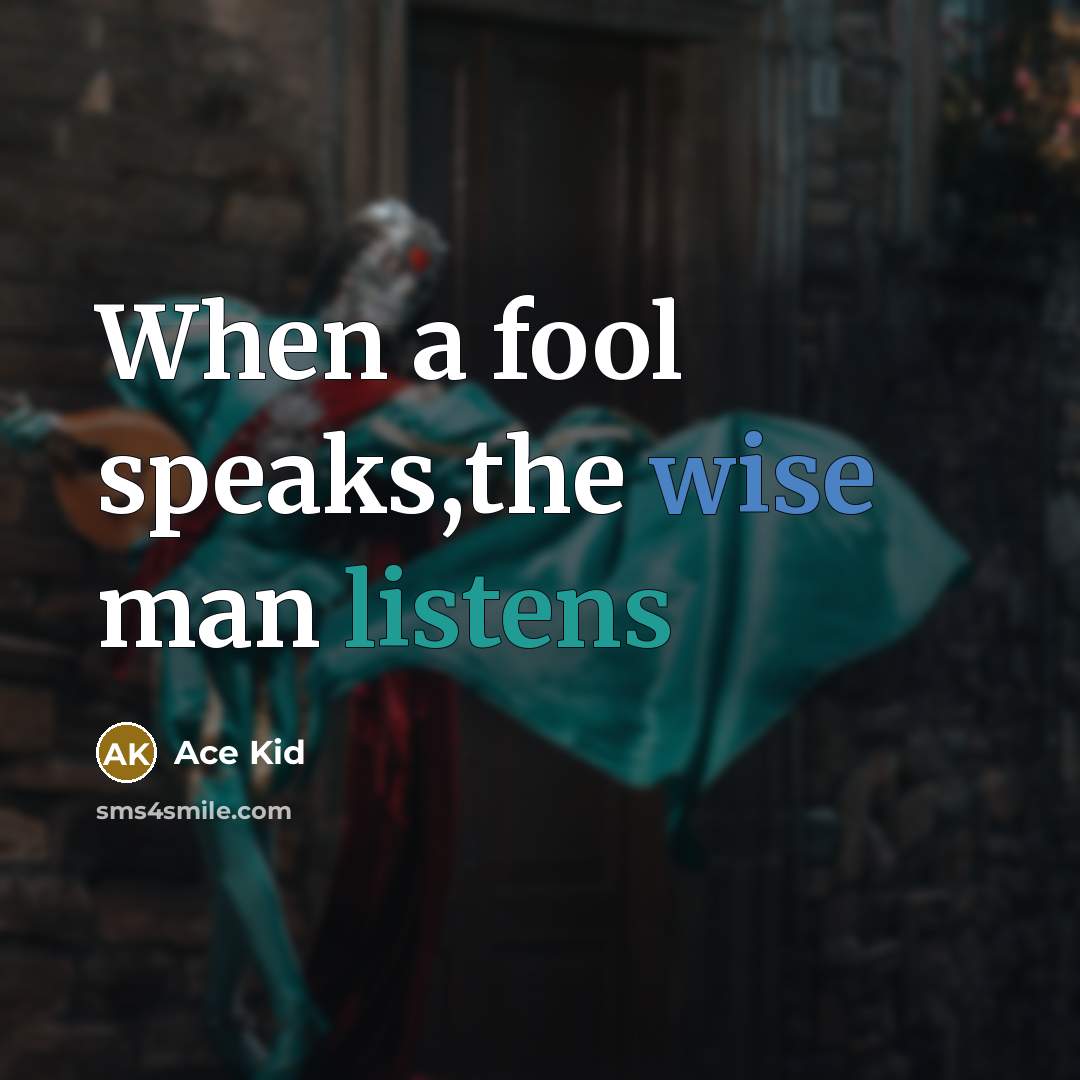 “When a fool speaks,the wise man listens” quote by Ace Kid