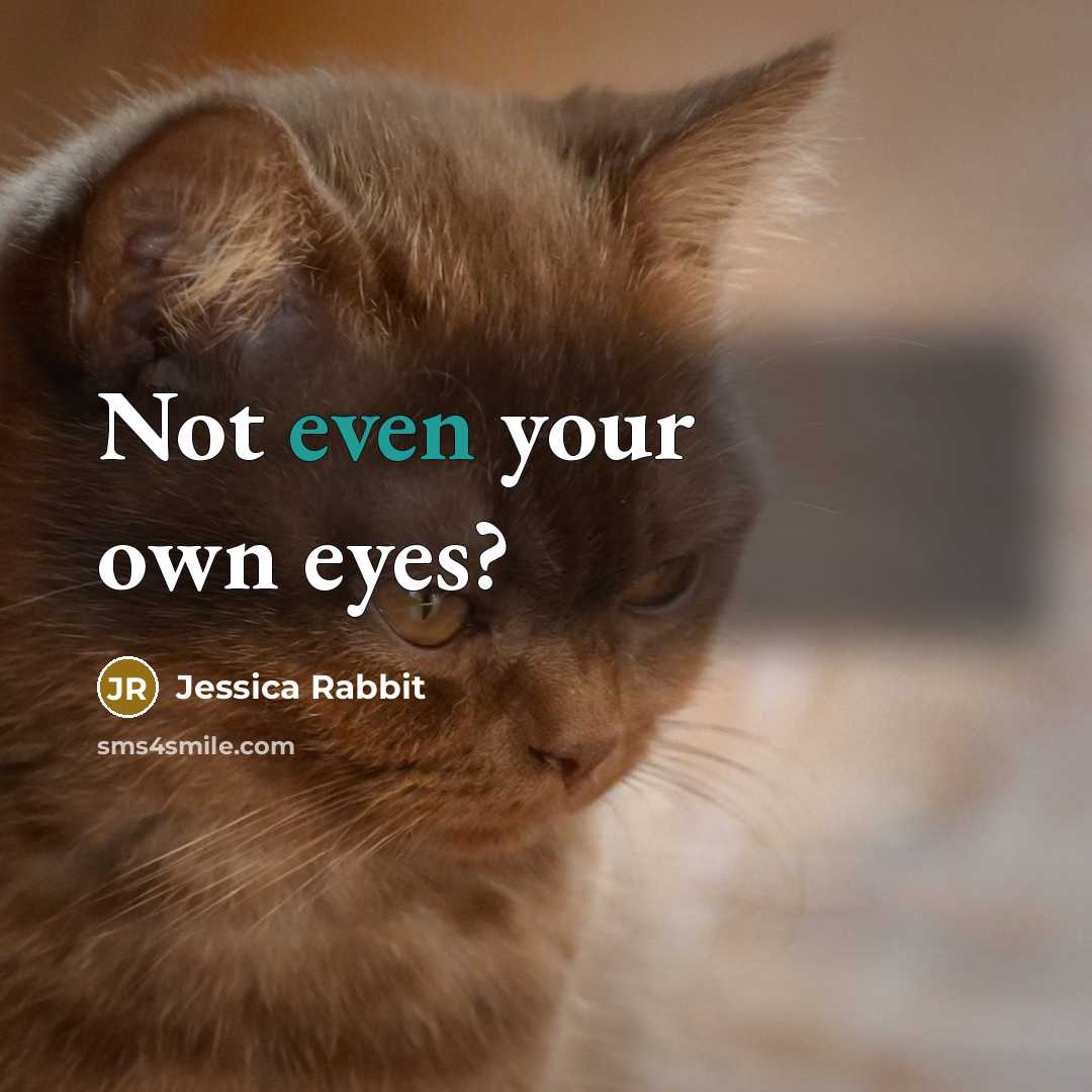 “Not even your own eyes?” quote by Jessica Rabbit