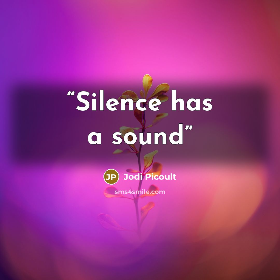 “Silence has a sound” quote by Jodi Picoult