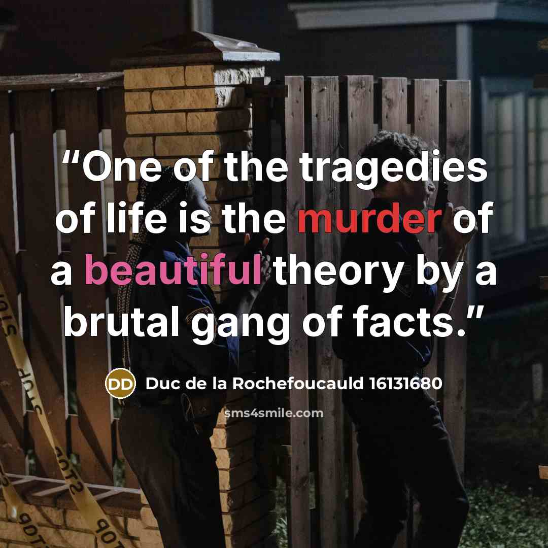 “One of the tragedies of life is the murder of a beautiful theory by a brutal gang of facts.” quote by Duc de la Rochefoucauld 16131680