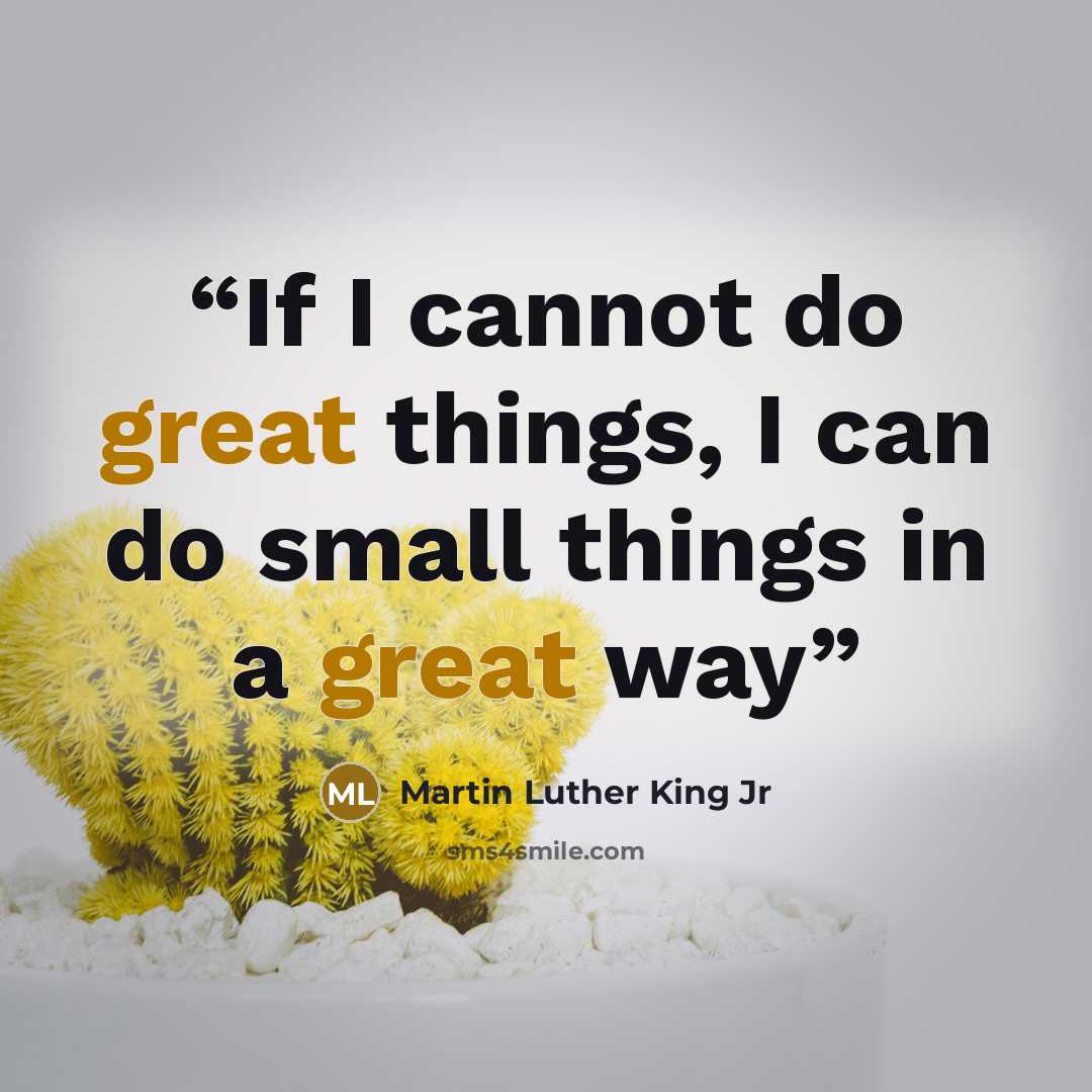 “If I cannot do great things, I can do small things in a great way” quote by Martin Luther King Jr