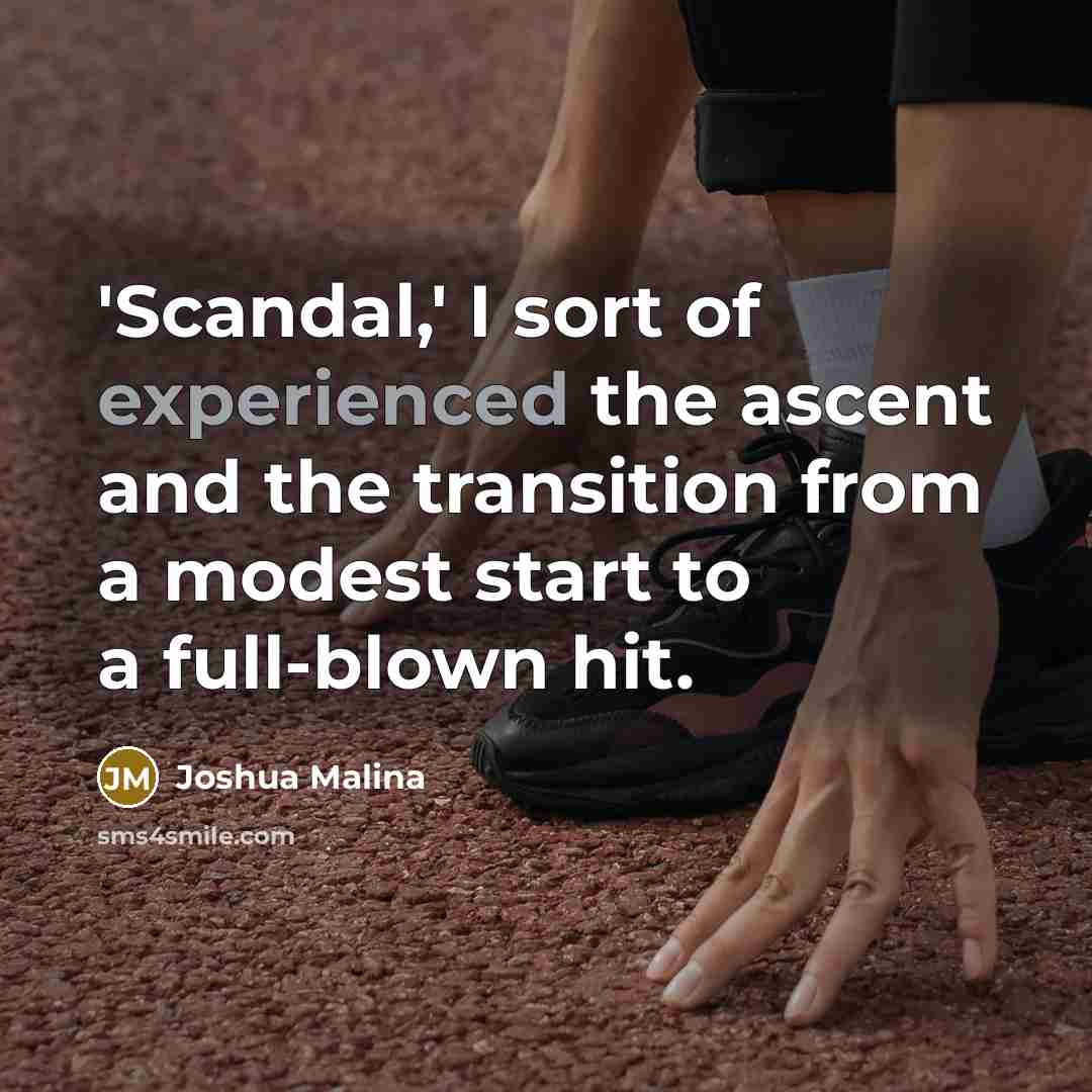 “'Scandal,' I sort of experienced the ascent and the transition from a modest start to a full-blown hit.” quote by Joshua Malina