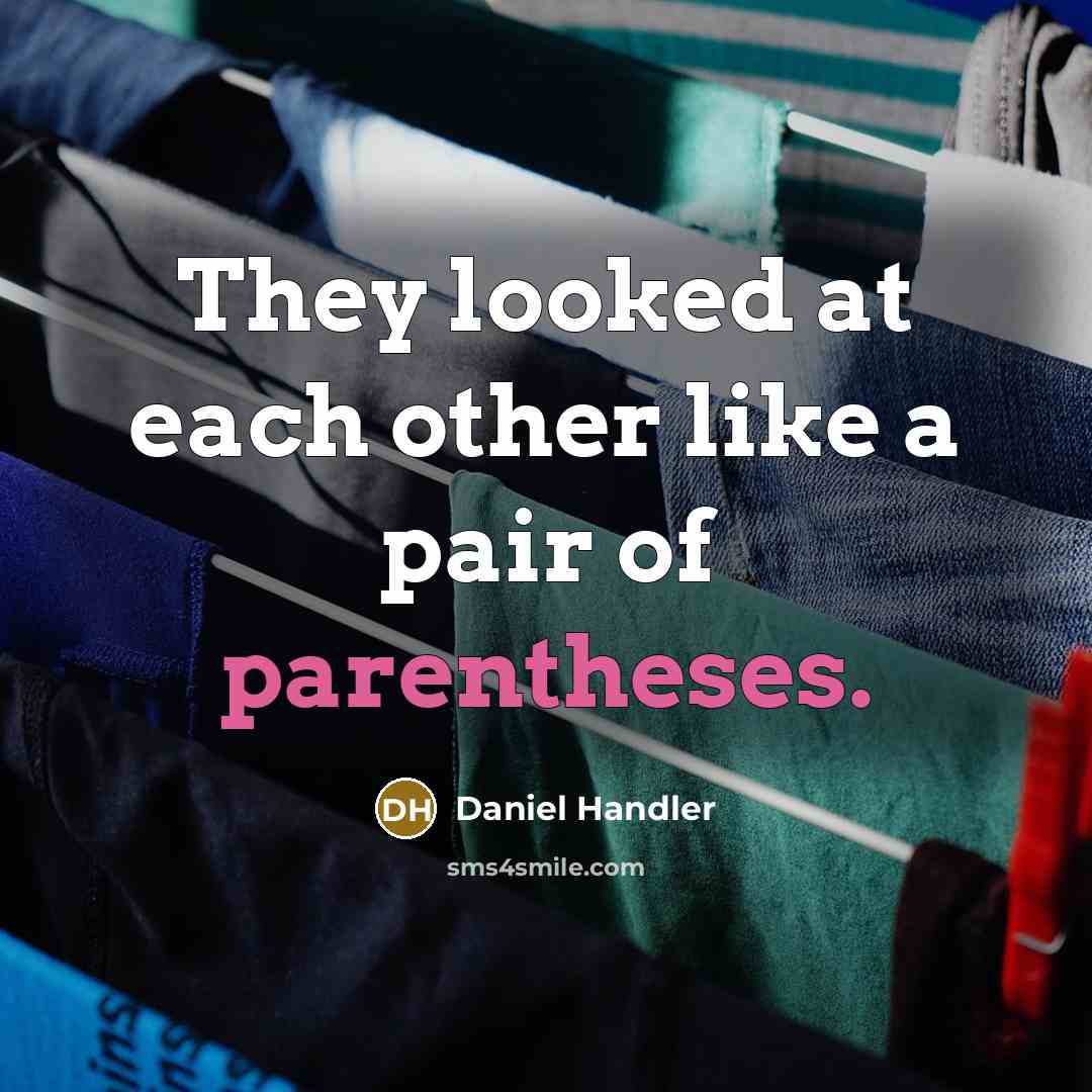 “They looked at each other like a pair of parentheses.” quote by Daniel Handler