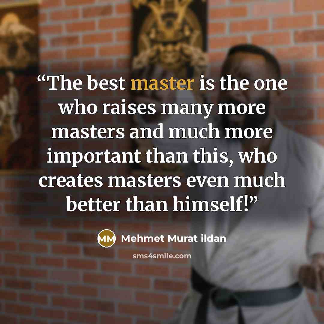 “The best master is the one who raises many more masters and much more important than this, who creates masters even much better than himself!” quote by Mehmet Murat ildan