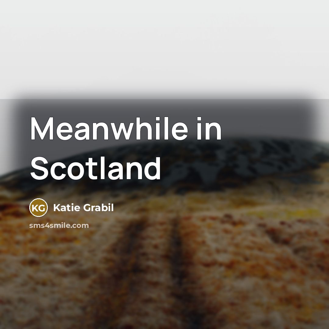 “Meanwhile in Scotland” quote by Katie Grabil