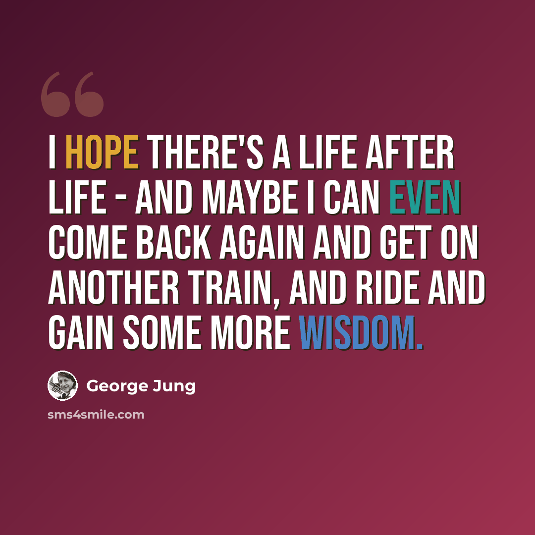 “I hope there's a life after life - and maybe I can even come back again and get on another train, and ride and gain some more wisdom.” quote by George Jung