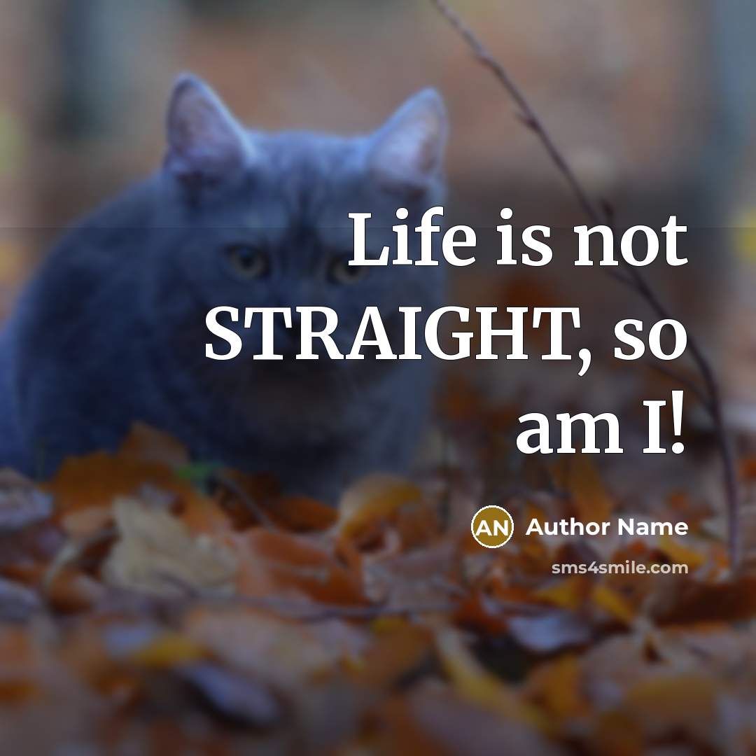 “Life is not STRAIGHT, so am I!” quote by Author Name