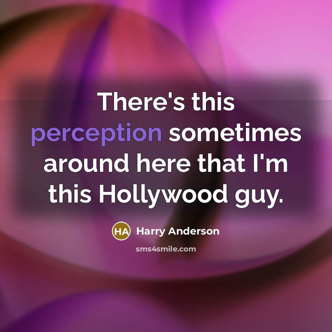 “There's this perception sometimes around here that I'm this Hollywood guy.” quote by Harry Anderson