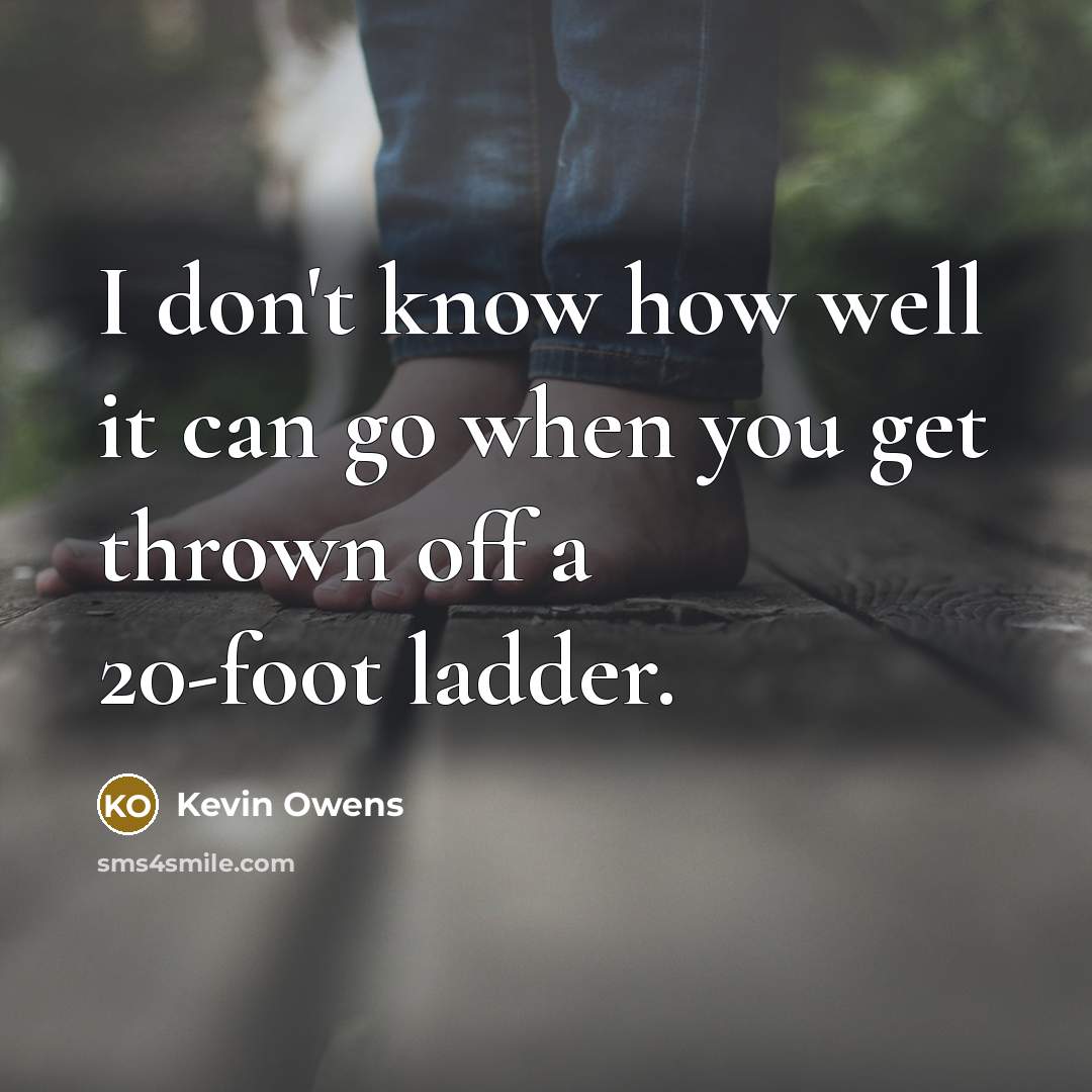 “I don't know how well it can go when you get thrown off a 20-foot ladder.” quote by Kevin Owens