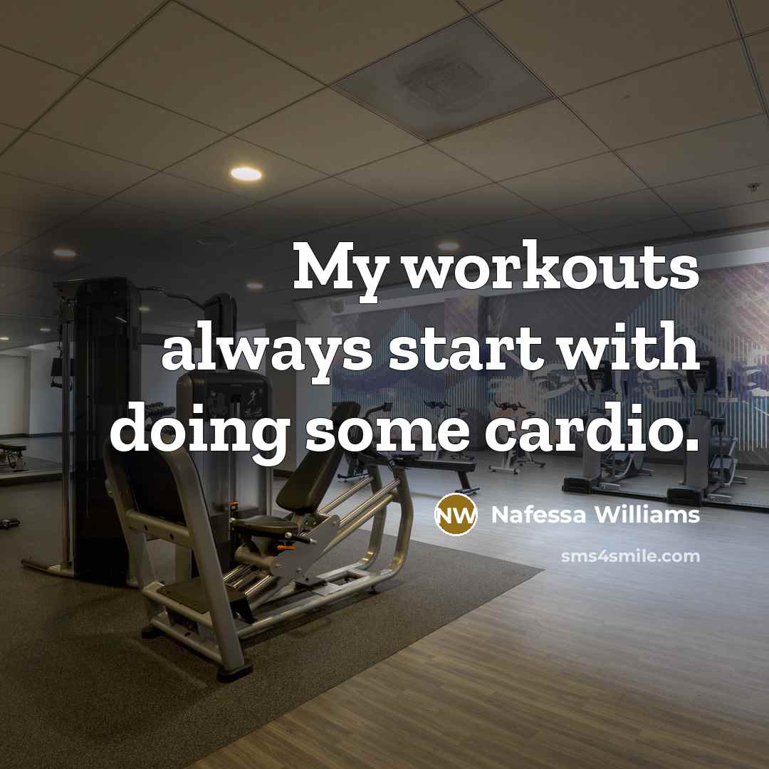 “My workouts always start with doing some cardio.” quote by Nafessa Williams