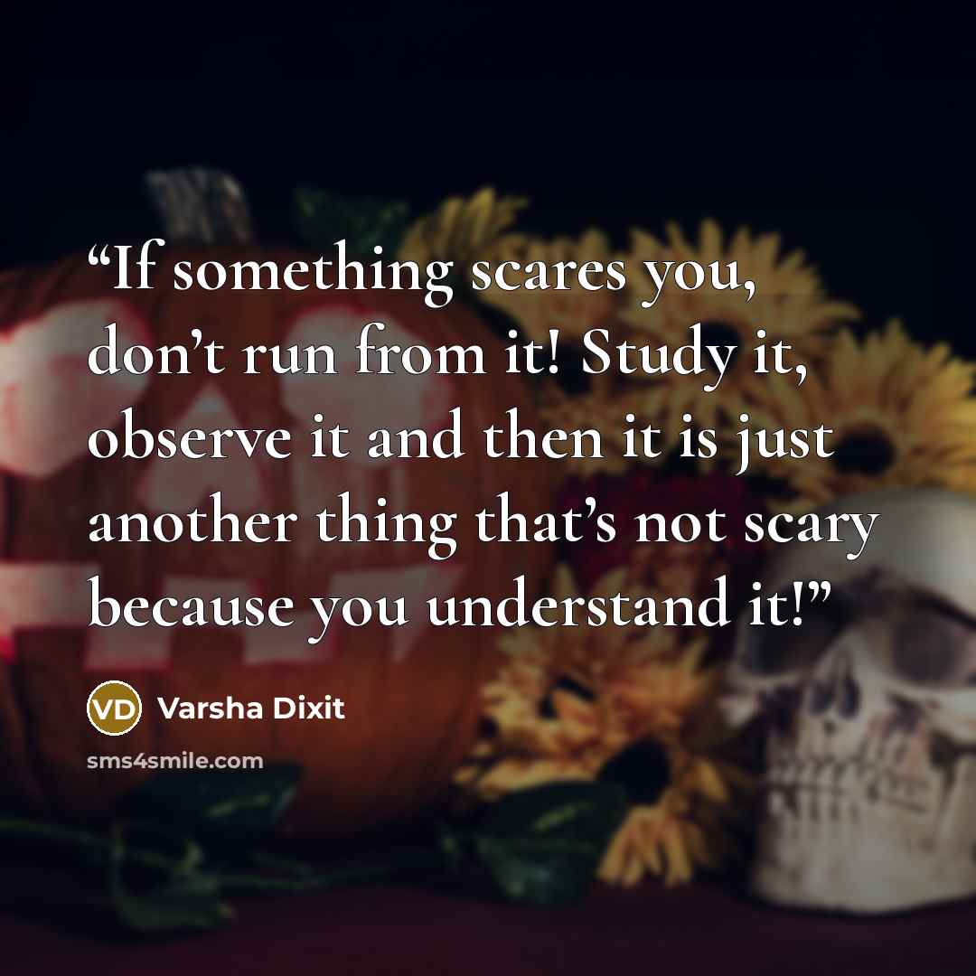 “If something scares you, don’t run from it! Study it, observe it and then it is just another thing that’s not scary because you understand it!” quote by Varsha Dixit