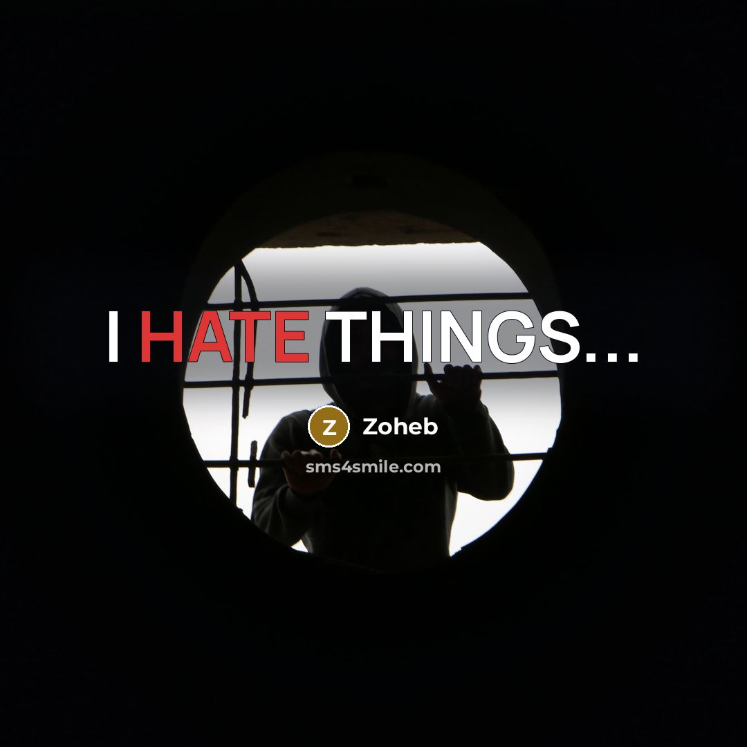 “I HATE THINGS...” quote by Zoheb