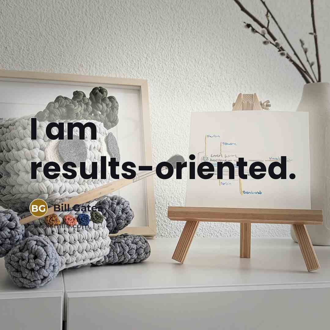 “I am results-oriented.” quote by Bill Gates