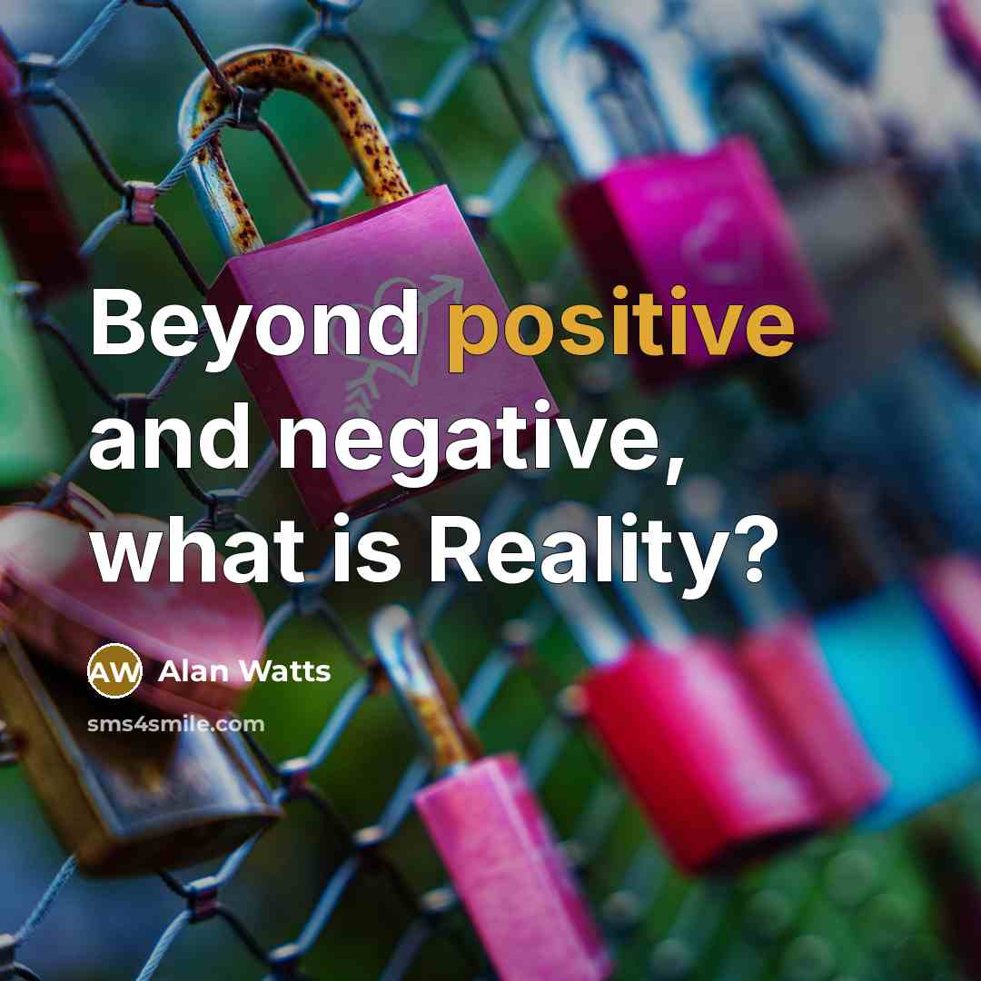 “Beyond positive and negative, what is Reality?” quote by Alan Watts