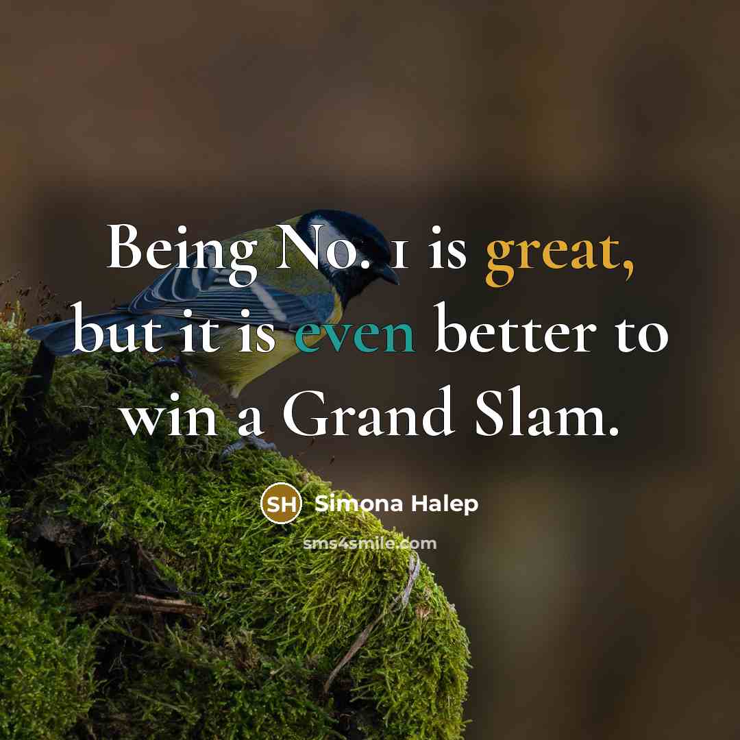 “Being No. 1 is great, but it is even better to win a Grand Slam.” quote by Simona Halep