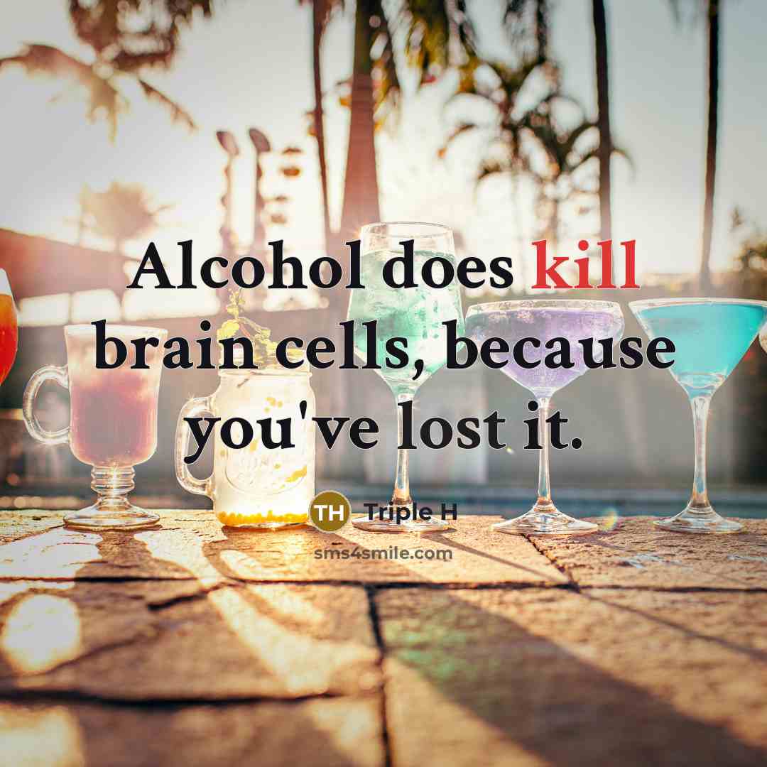 “Alcohol does kill brain cells, because you've lost it.” quote by Triple H