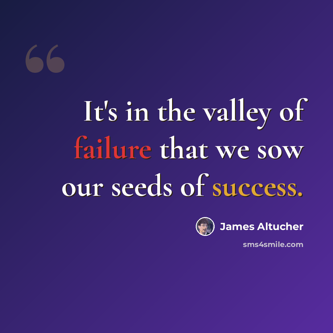 “It's in the valley of failure that we sow our seeds of success.” quote by James Altucher