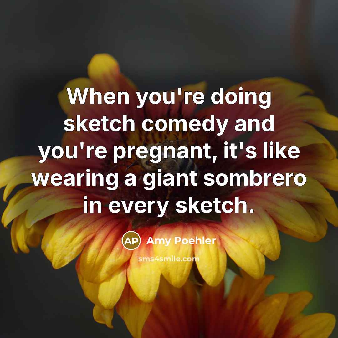 “When you're doing sketch comedy and you're pregnant, it's like wearing a giant sombrero in every sketch.” quote by Amy Poehler