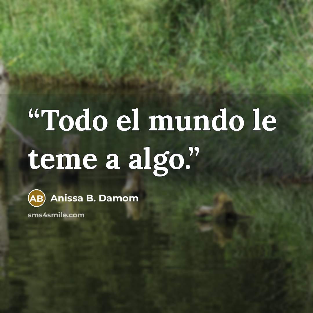 “Todo el mundo le teme a algo.” quote by Anissa B. Damom