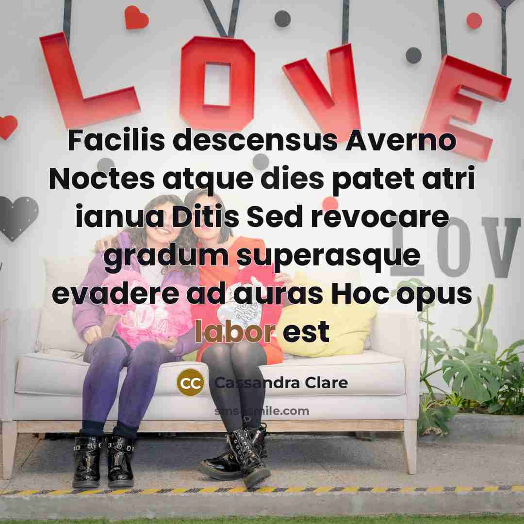 “Facilis descensus Averno Noctes atque dies patet atri ianua Ditis Sed revocare gradum superasque evadere ad auras Hoc opus labor est” quote by Cassandra Clare