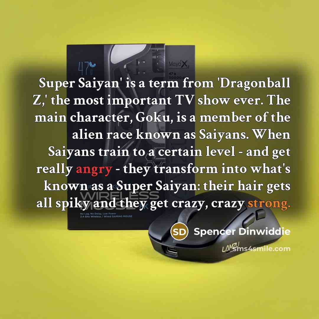 “Super Saiyan' is a term from 'Dragonball Z,' the most important TV show ever. The main character, Goku, is a member of the alien race known as Saiyans. When Saiyans train to a certain level - and get really angry - they transform into what's known as a Super Saiyan: their hair gets all spiky and…” quote by Spencer Dinwiddie