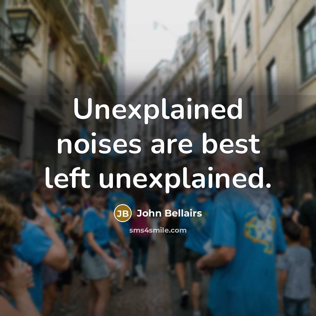 “Unexplained noises are best left unexplained.” quote by John Bellairs