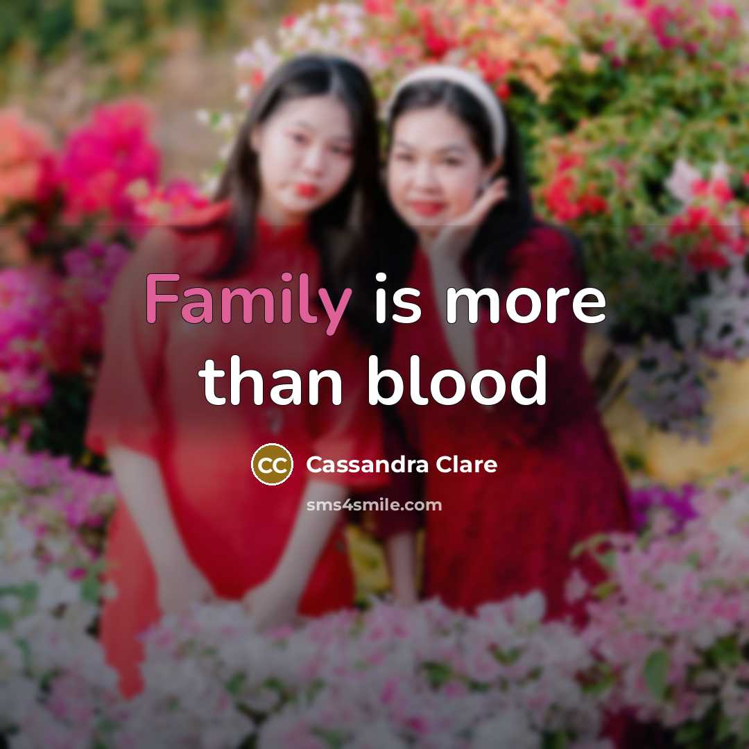 “Family is more than blood” quote by Cassandra Clare
