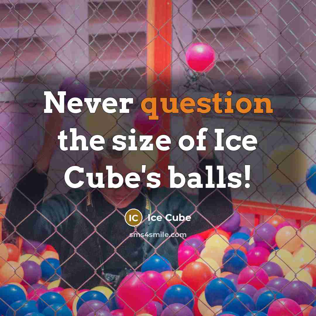 “Never question the size of Ice Cube's balls!” quote by Ice Cube