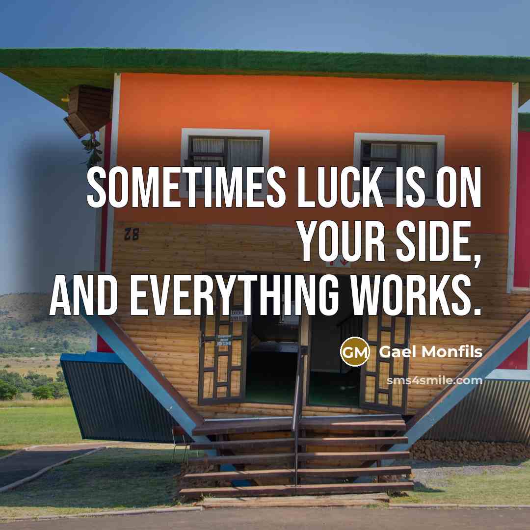 “Sometimes luck is on your side, and everything works.” quote by Gael Monfils