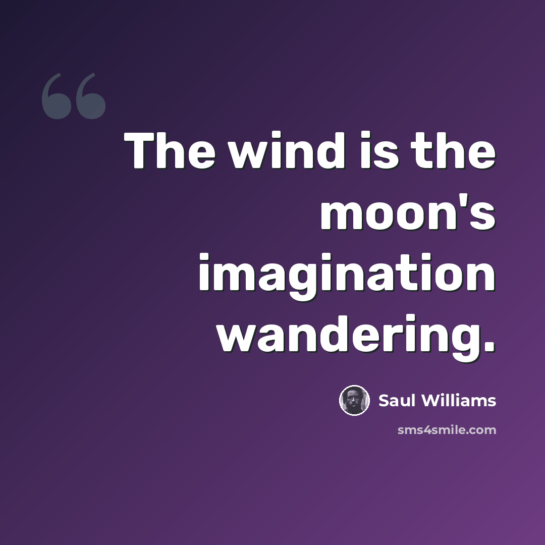 “The wind is the moon's imagination wandering.” quote by Saul Williams