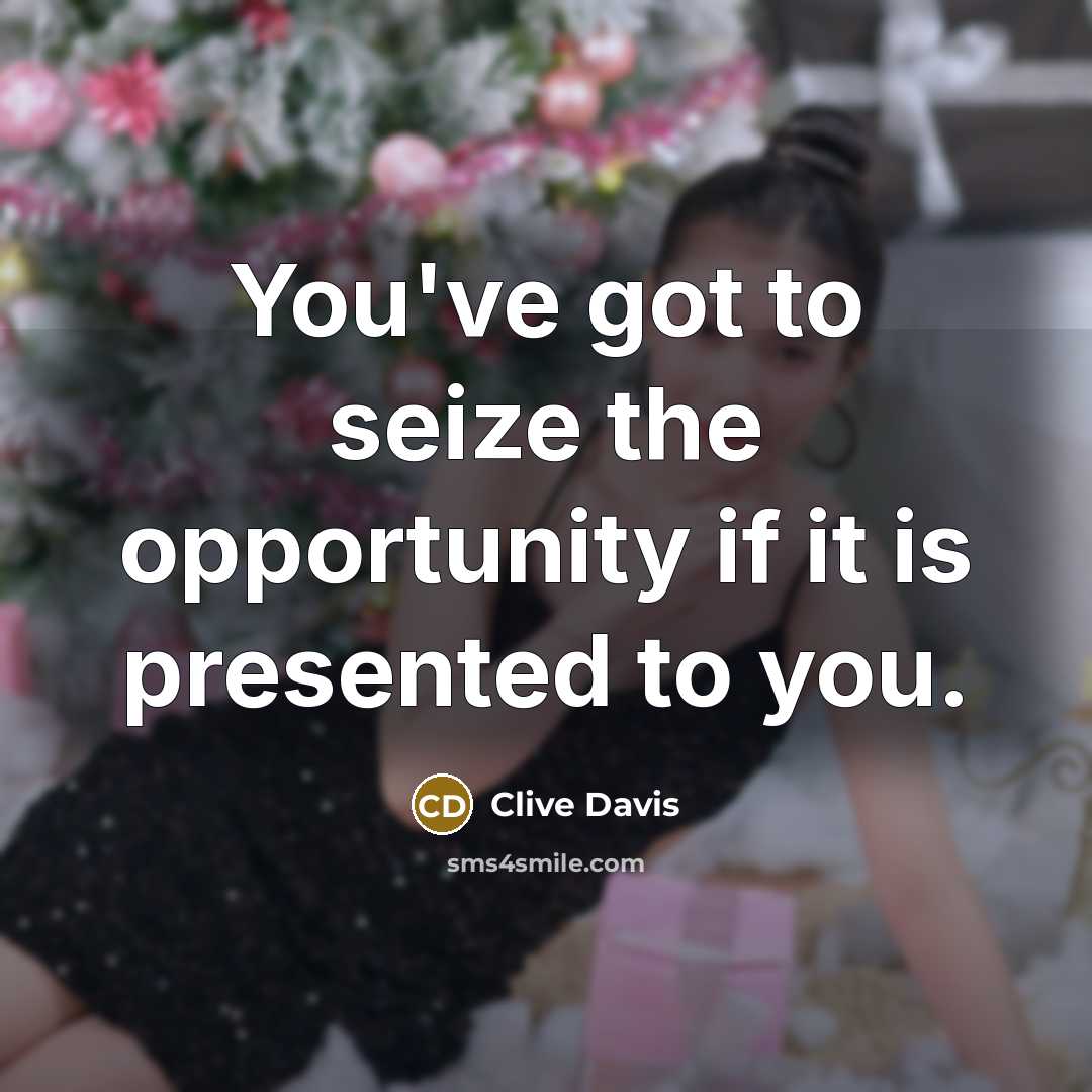 “You've got to seize the opportunity if it is presented to you.” quote by Clive Davis