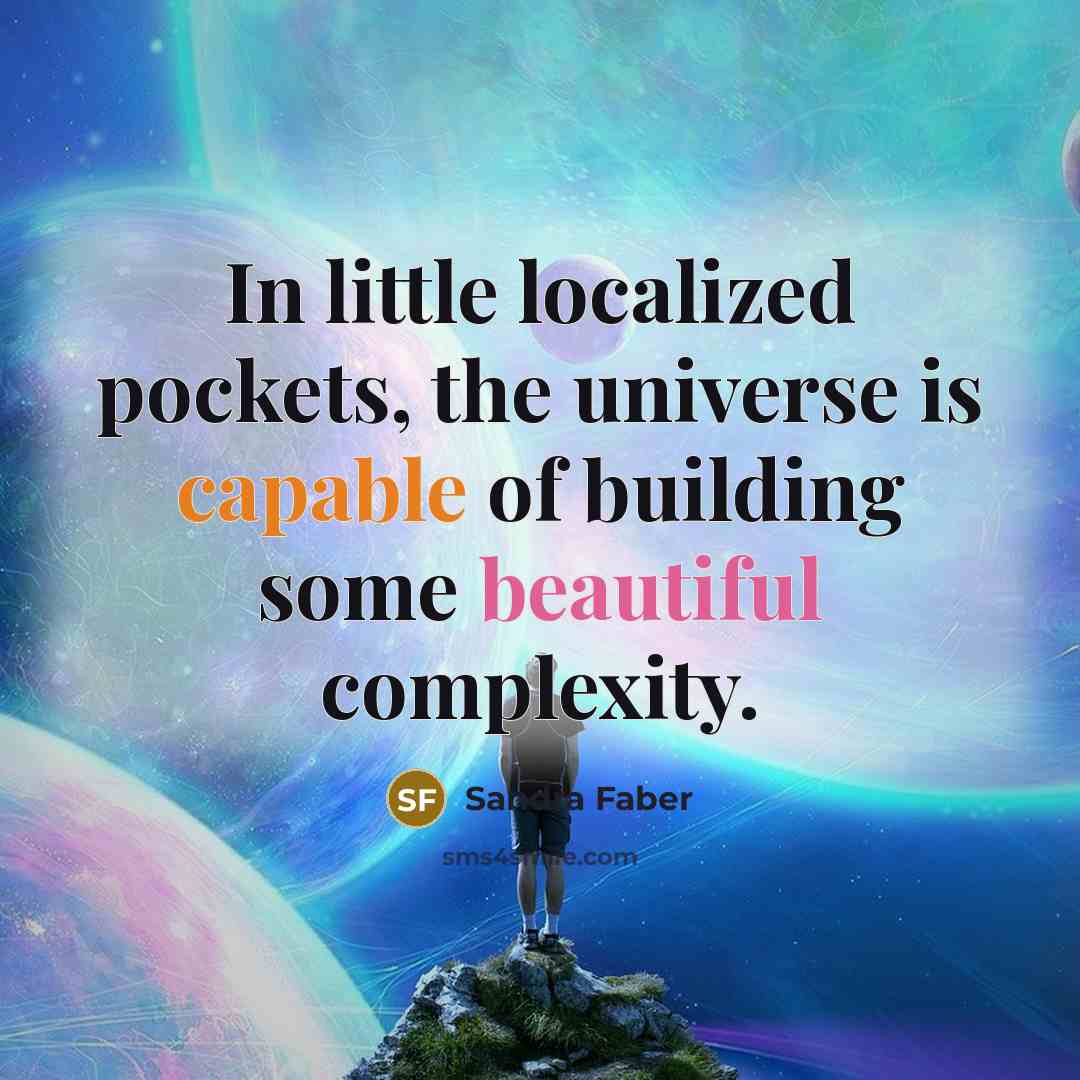 “In little localized pockets, the universe is capable of building some beautiful complexity.” quote by Sandra Faber