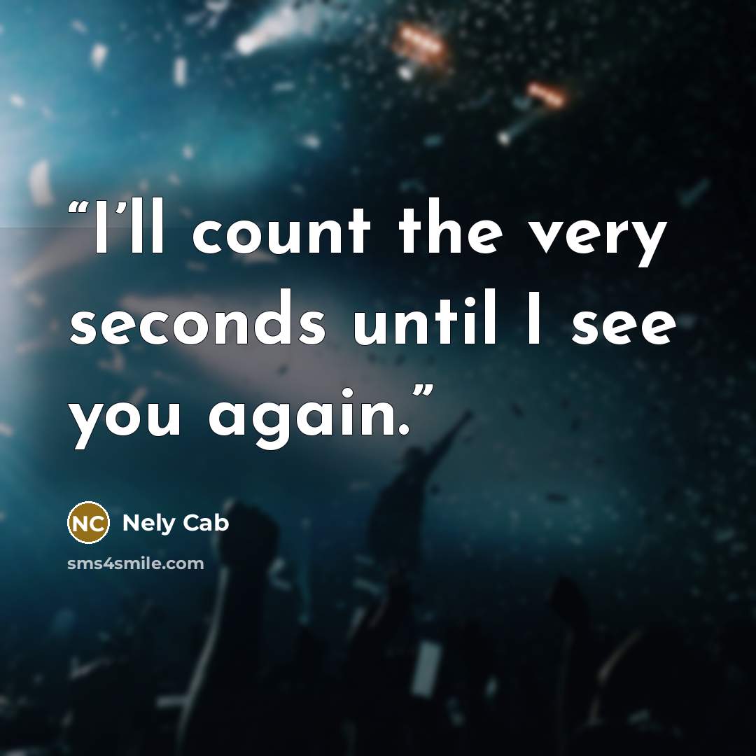 “I’ll count the very seconds until I see you again.” quote by Nely Cab