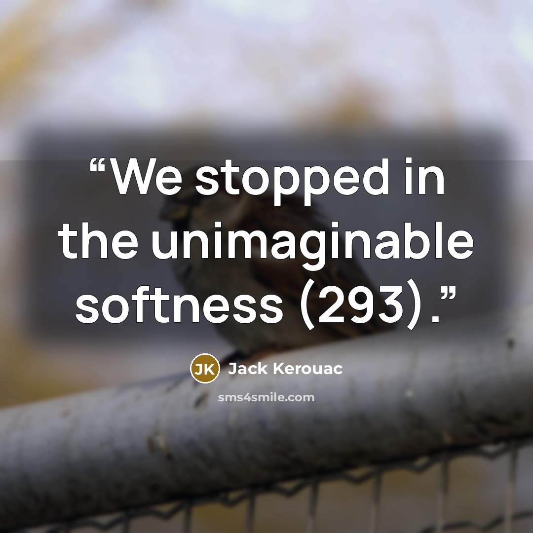 “We stopped in the unimaginable softness (293).” quote by Jack Kerouac