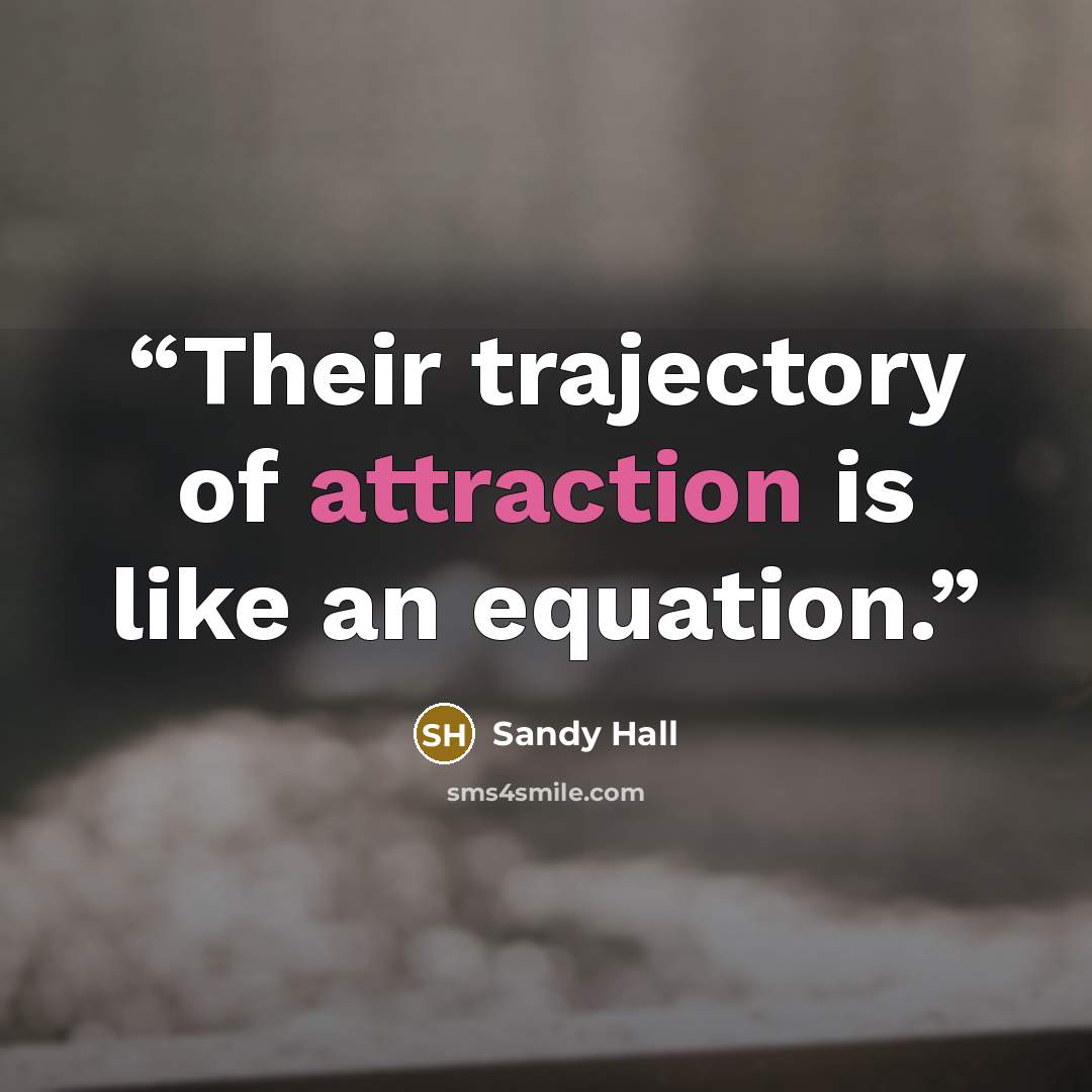 “Their trajectory of attraction is like an equation.” quote by Sandy Hall