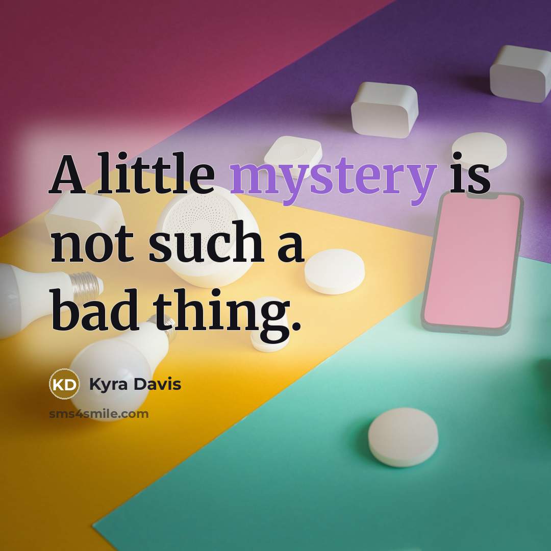 “A little mystery is not such a bad thing.” quote by Kyra Davis