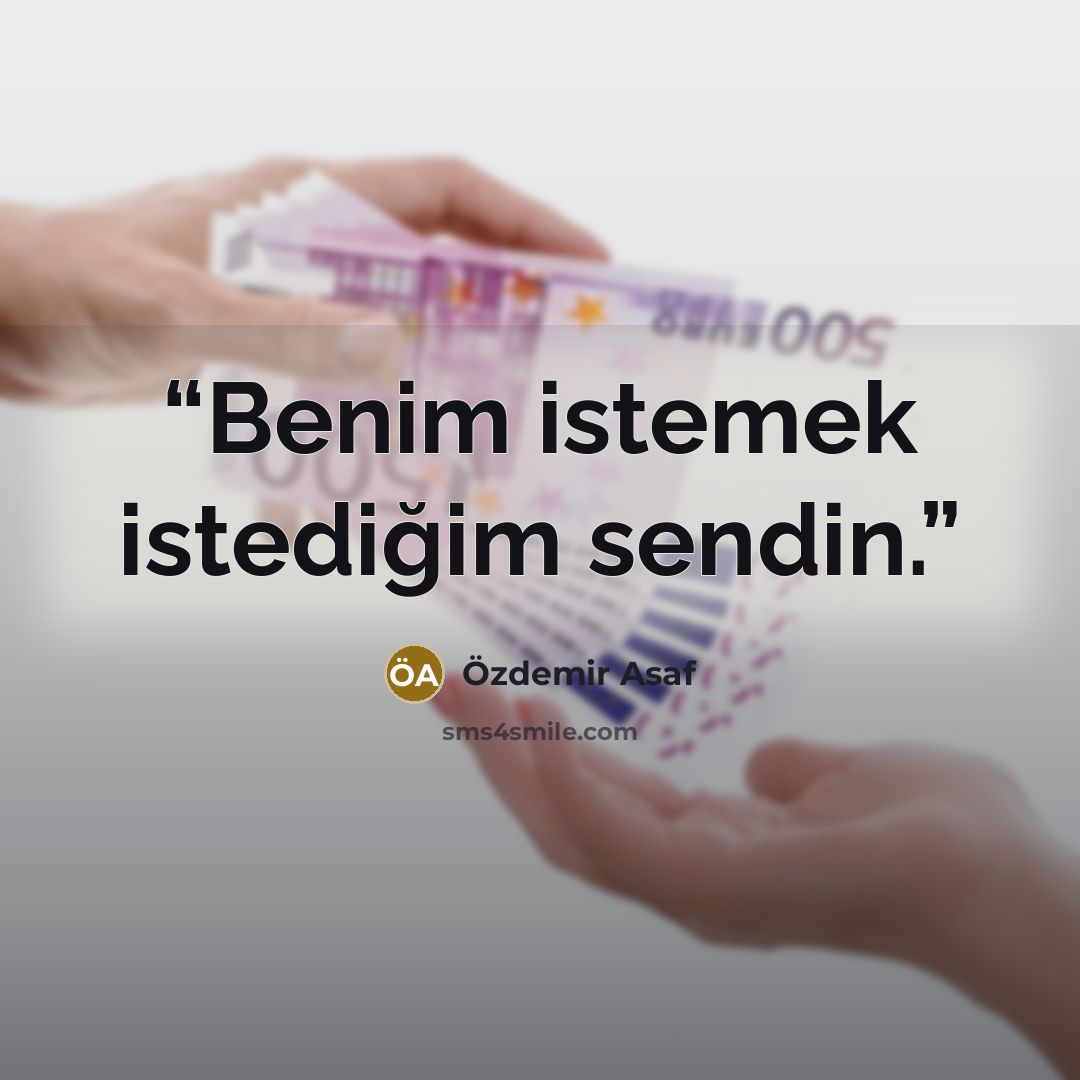 “Benim istemek istediğim sendin.” quote by Özdemir Asaf
