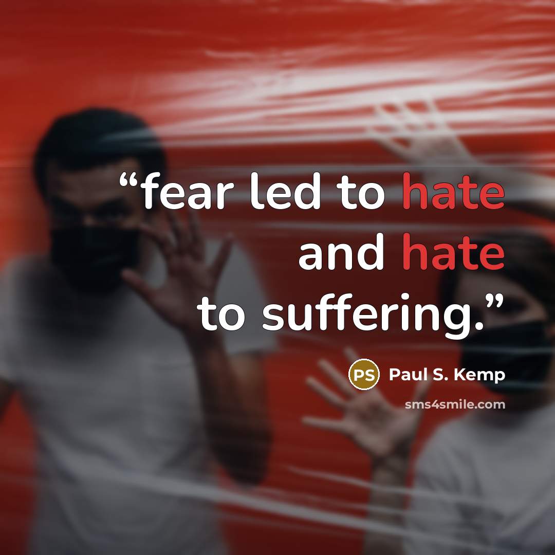 “fear led to hate and hate to suffering.” quote by Paul S. Kemp