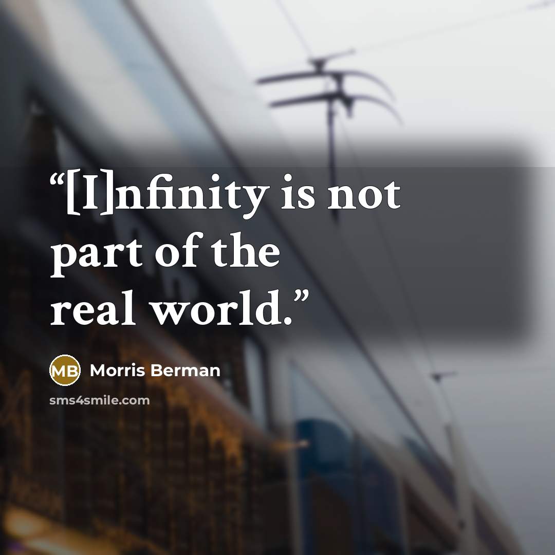 “[I]nfinity is not part of the real world.” quote by Morris Berman